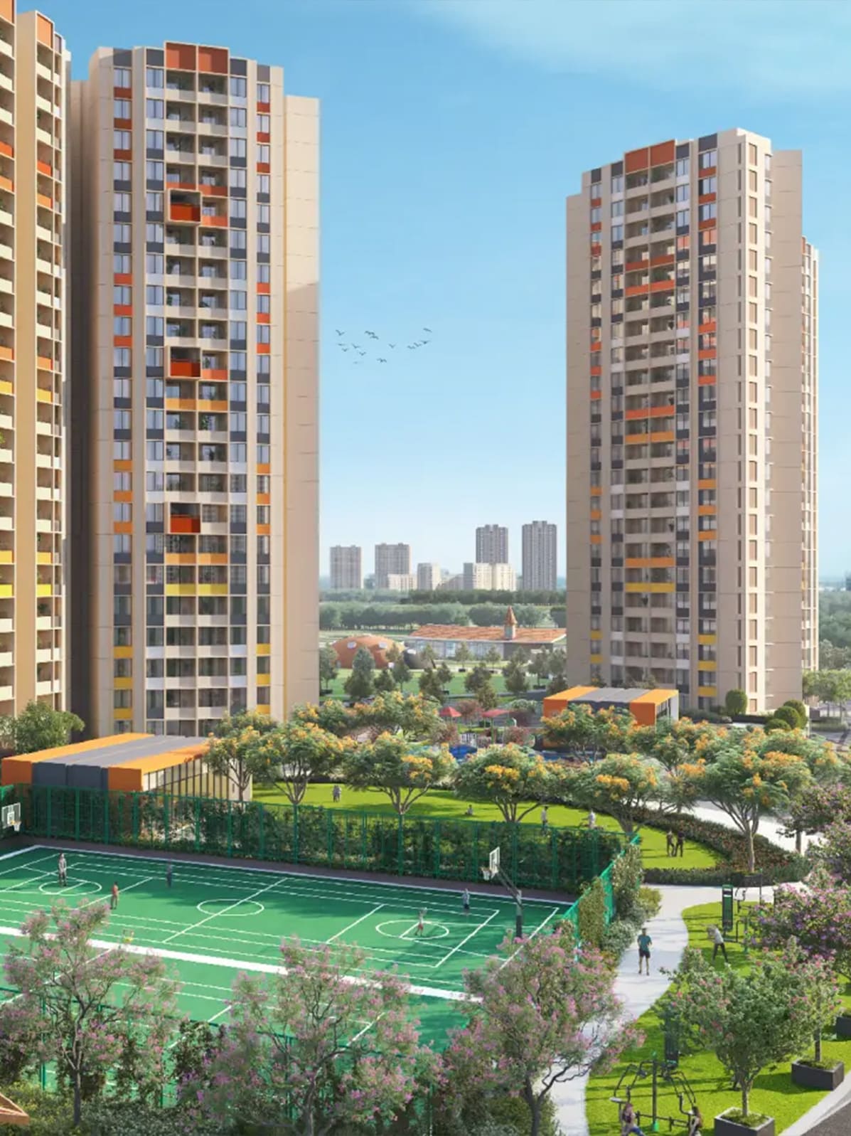 Exterior view of Joyville Hadapsar Annexe &mdash; photo gallery, images, brochure, amenities, cost sheet, price breakup, availability details, RERA number, RERA certificate, possession date, layout plan, logo, floor plan, master plan, and location map showcasing project highlights and features.